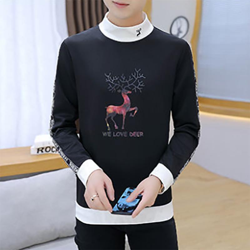 Men's Sweater Men's Autumn Plus Velvet Half-high Collar Long-sleeved Autumn Sweatshirts Men's Warm Clothes