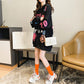 Spring and Autumn Plus Size Cover Belly Women's Loose Mid-length Hooded Sweater