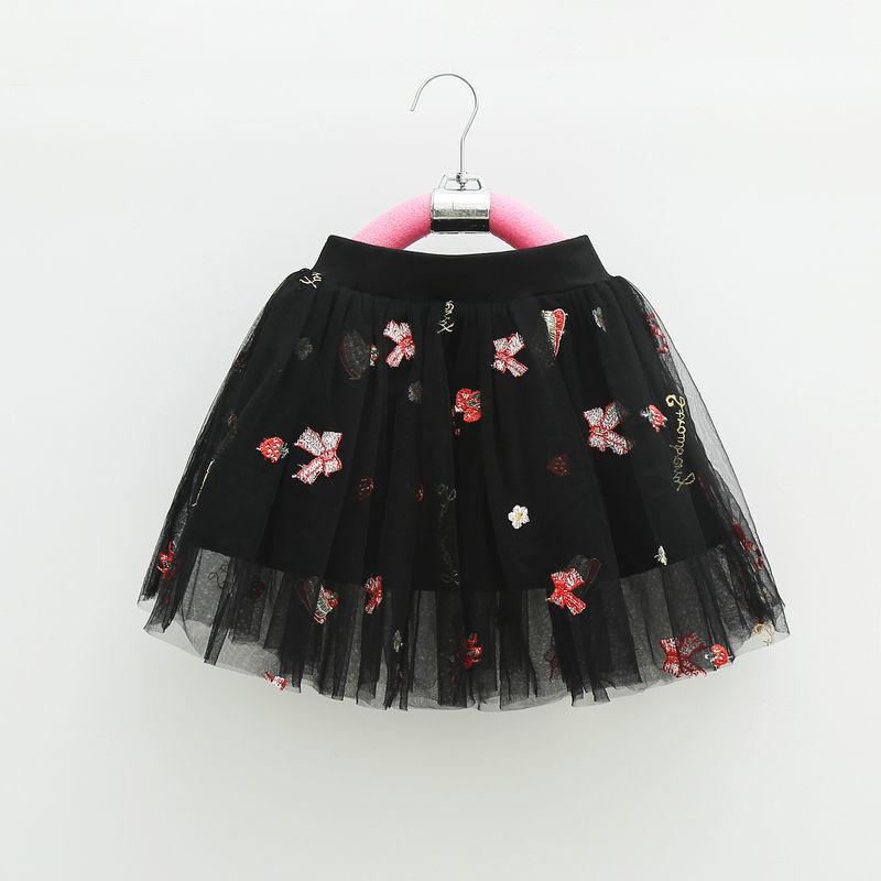 Children's Skirts Girl Baby Short Veil Lace Cute and Sweet Printed Embroidery Elastic Waist Princess Tutu A-line Skirt