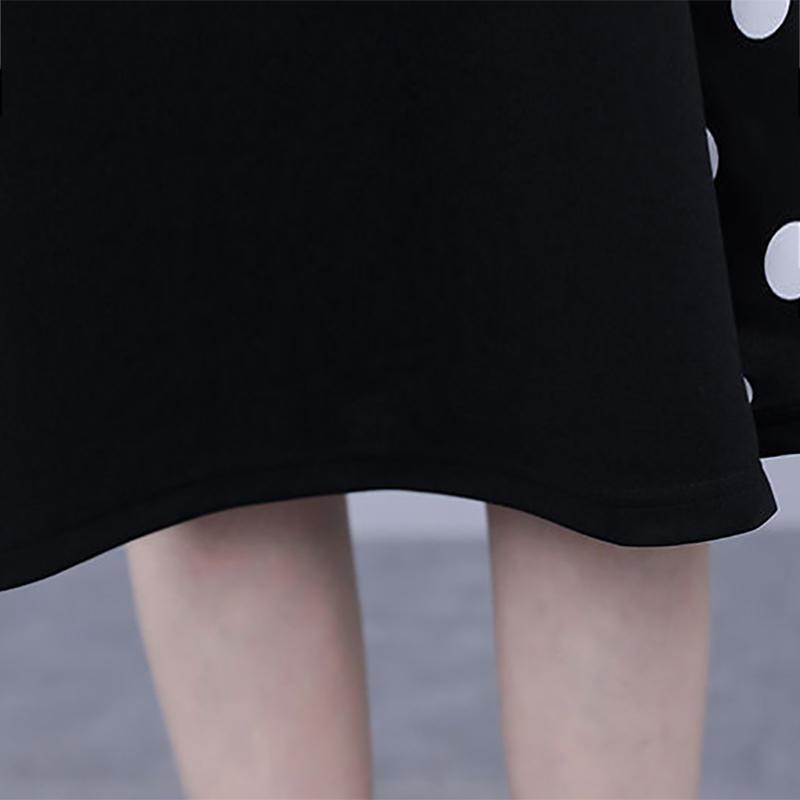 Summer Women's Fashion Polka Dot Printed Holiday Long Dress Short Sleeve Irregular O-neck Casual Baggy Maxi Dresses Plus Size