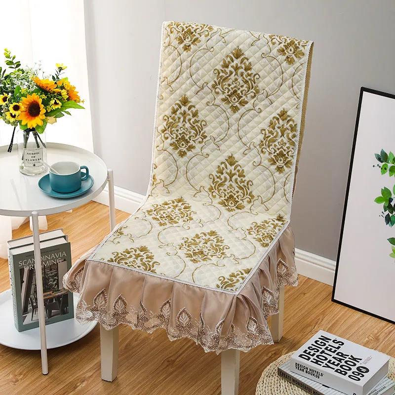 Cushion Integrated Set Chinese Lace Chair Cushion Household Simple Thickened Non-slip Dining Table and Chair Cover