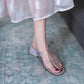 Sandals and Slippers Women's Summer Wear Fashionable Thick-heel Mid-heel Flip-flops Transparent Sandals