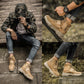 Fashion Men's Martin Boots Warm Working Boots Lace Up Men's Desert Boots Round Toe High Top Shoes