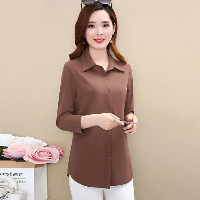 Women Button Shirts Casual Slim T-shirt Spring Long Sleeve Shirts Boutique Bottoming Shirts