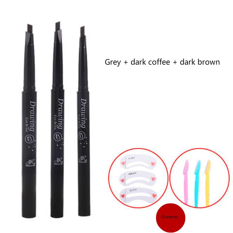 [Gift eyebrow knife] Double-headed eyebrow pencil waterproof sweatproof natural lasting non-fading