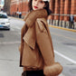Warm Fleece Liner Hooded  Parkas Coat Winter Hooded Jacket Women Fur Collar Jacket Parka
