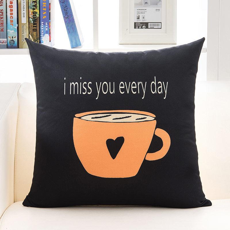 Nordic Stick Figure Printing Pillow Car Lumbar Pillow Home Sofa Pillow Soft Relaxation Artifact