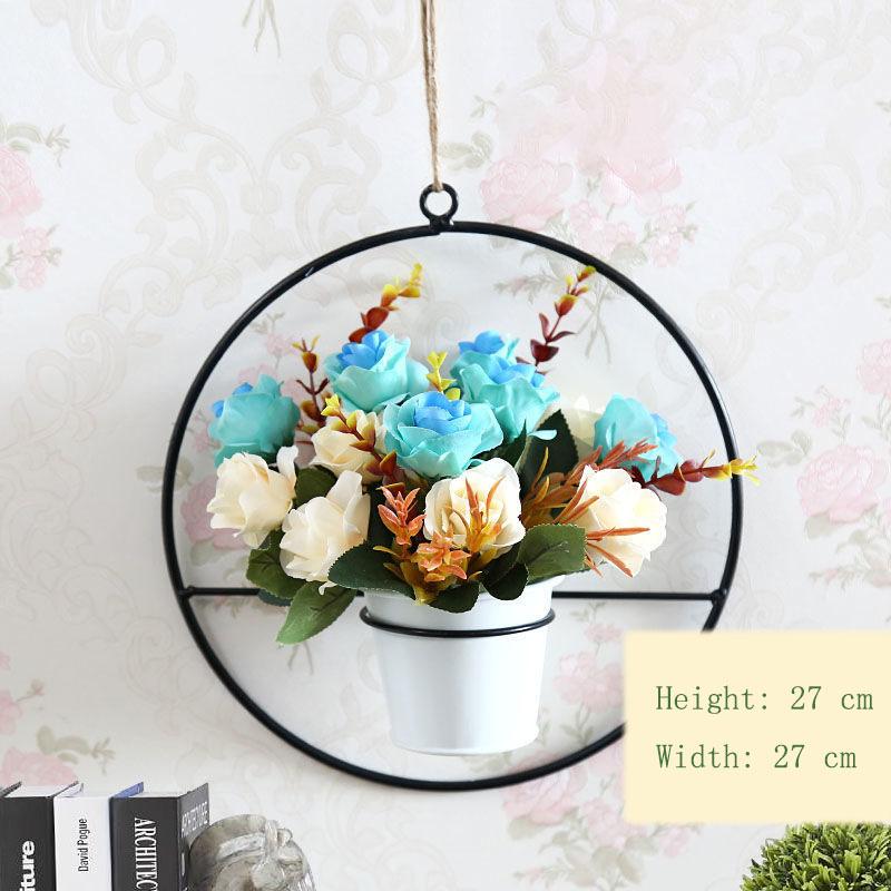 Pendant Simulation Floral Potted Plant Home Hanging Wall Hanging Decoration Artificial Flower Wall Plastic Flower Basket Living Room Wall Decoration