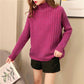 Pofulove Alpaca Half-high Collar Pullover Sweater Women Loose Fall Winter Bottoming Thick Shirt