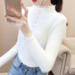 Half High Collar Imitation Mink Velvet Women's Sweater Bottoming Shirt Winter Lace Sweater Top