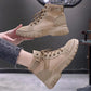 Women's Casual Martin Boots Women's Autumn British Style Short Boots Trendy Women's High-top Canvas Shoes