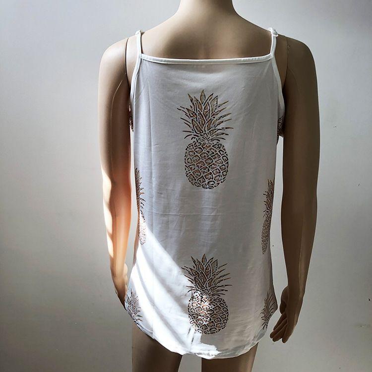 Fashion Women Summer Casual Feather Print Spaghetti Straps Sleeveless Tank Tops
