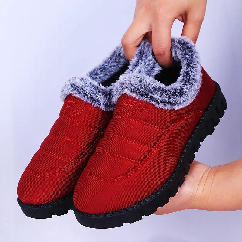 Cotton Shoes Women Winter Warm Plus Velvet Thick Non-slip Cotton Shoes Snow Boots Mother Cloth Shoes