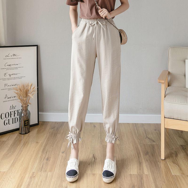 WTEMPO Summer Cool Thin Pants Women Loose Wide Leg Harlan Trousers Casual Comfortable Home Go Out Party