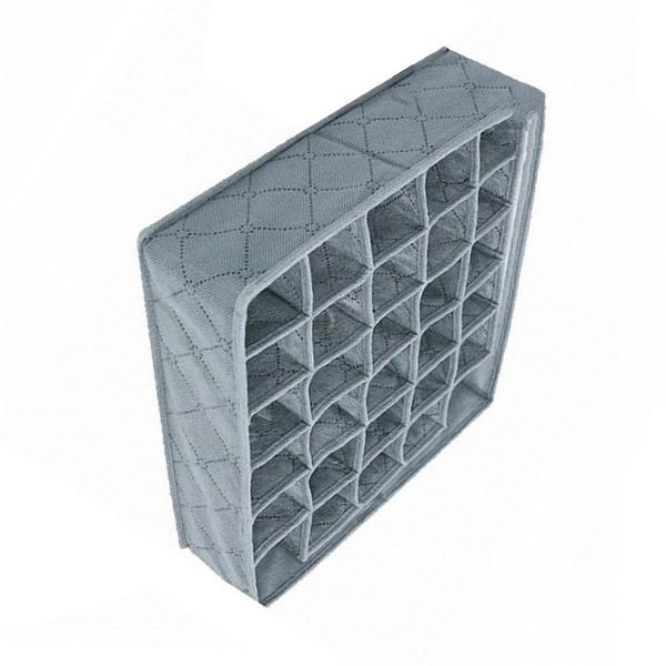 30 Cell Foldable Bamboo Underwear Socks Drawer Seperate Storage Box Charcoal