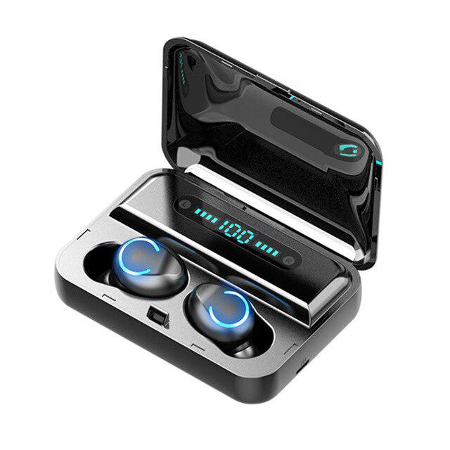 Bluetooth Earphones Mini LED Display Headphone Stero Sound 1200mah Power Bank Sport Wireless Headset