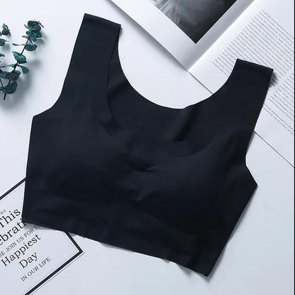 Large Size Seamless Smooth Sports Thin Section Light and Breathable No Steel Ring Gathering Anti-sagging Elastic Skin-friendly Non-slip Bra