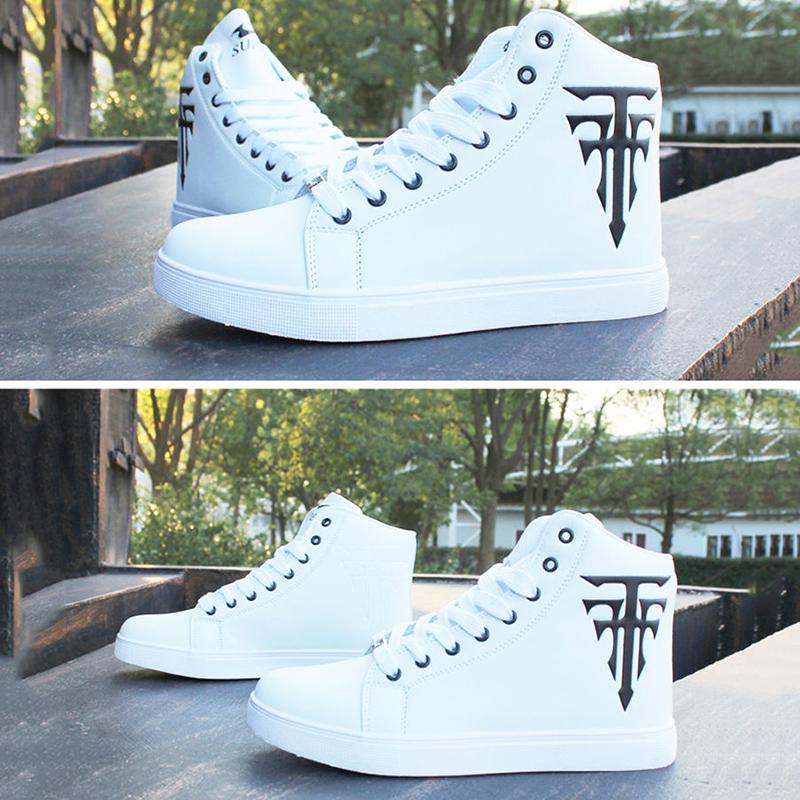 Summer Men's Korean Style High-top Shoes Trendy All-match Height-increasing Shoes Men's High-top Sneakers