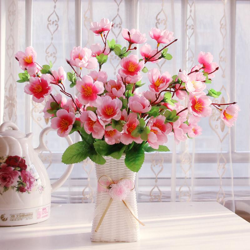 Table Decoration Living Room Plastic Flower Bouquet Small Potted Plant Decoration Artificial Flower Simulation Flower Indoor Furnishing Dining Table