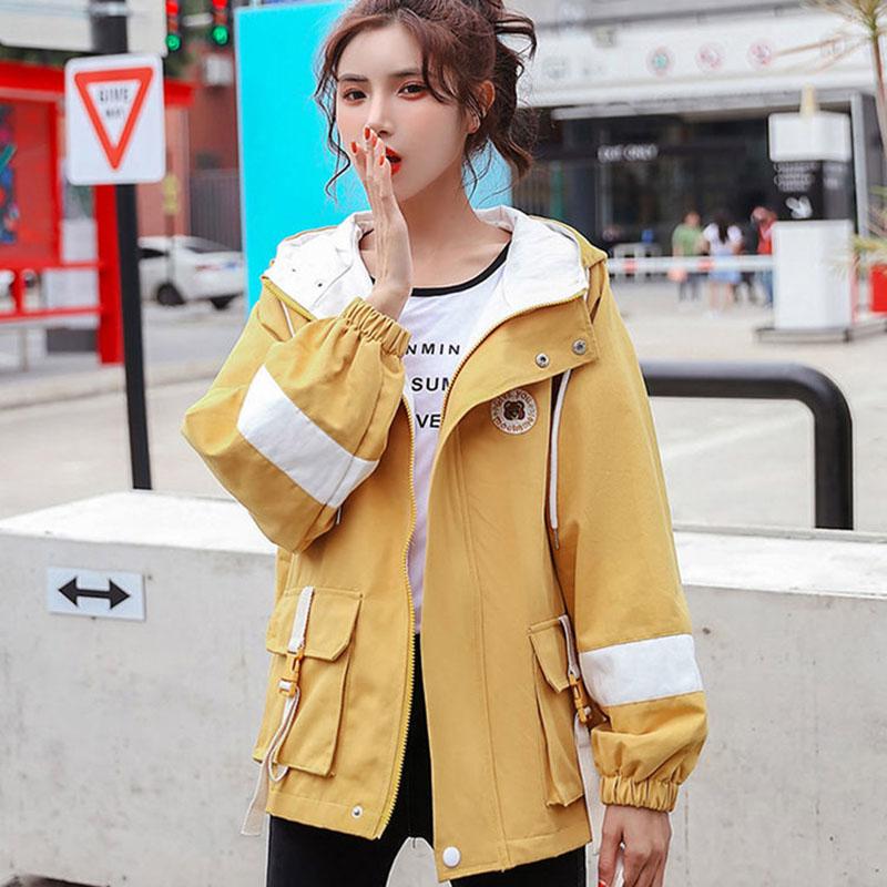 Spring and Autumn Loose All-match Zipper Shirt Hooded Temperament Western Style Tooling Jacket Jacket Women