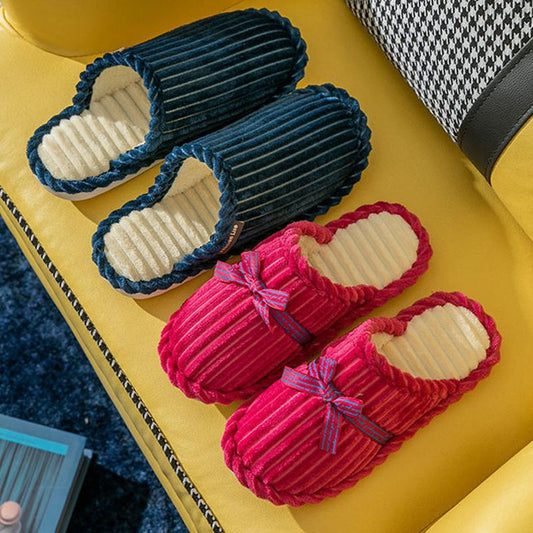 Non-Slip Home Slippers Winter Warm Women Indoor Cotton Non-slips Ladies Soft Slippers Memory Foam Bedroom Couples Shoes