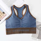 Women's Fitness Bra with Removable Pad Sports Underwear Tube Top Yoga Vestrunning Camisole Gathering No Steel Ring Shockproof Student Bra