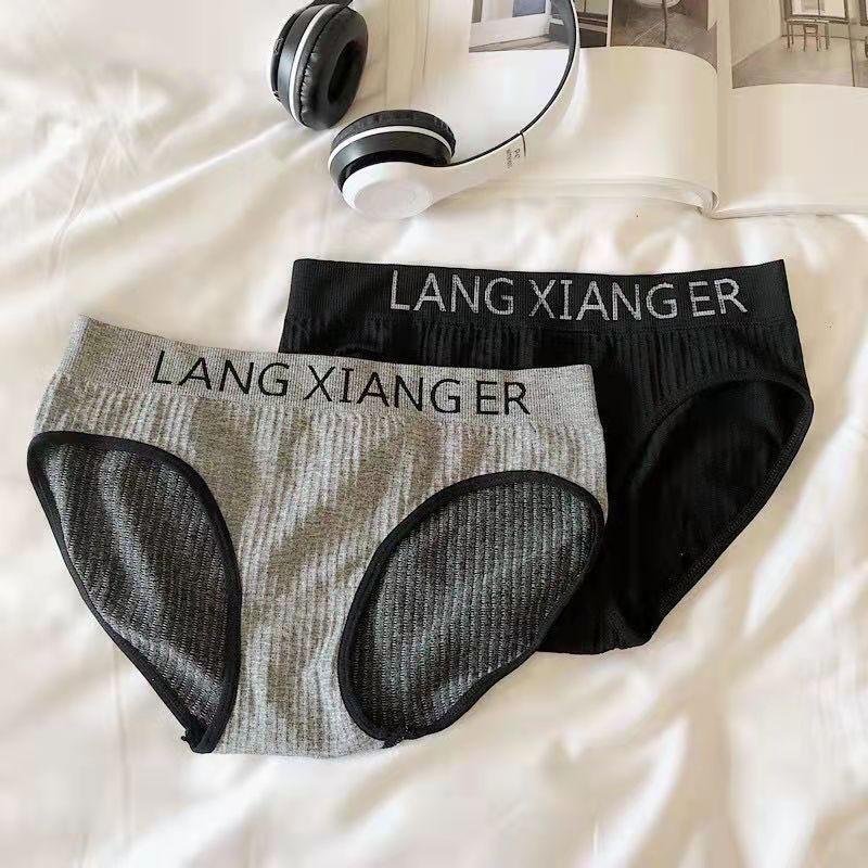 1/2PCS Seamless Hip-lifting Panties for Schoolgirls Mid-waist Letter Body Sculpting Cotton Inner Crotch Breathable Sexy Ladies Briefs Underwear