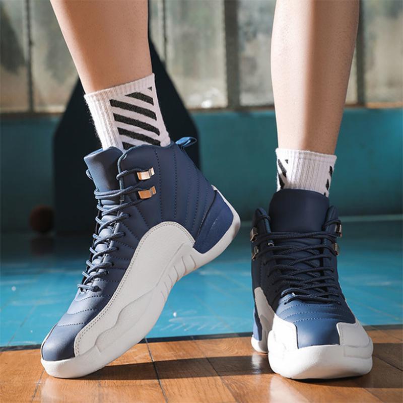 Men's Shoes High-top Sneakers Men's Basketball Autumn and Winter Men's Sports Shoes Men's Trendy Shoes All-match Student Youth Running Shoes