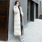 Stand-up Collar Hooded Down Jacket Padded Jacket Women Fall/winter Loose Padded Jacket Women Long Over-the-knee Padded Jacket Straight Slim Coat