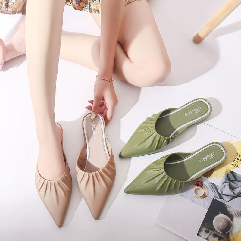 Slippers Women's Bag Skates Wear Bag Head Lazy Slippers Wild Slippers Outdoor Slippers Pointed Shoes