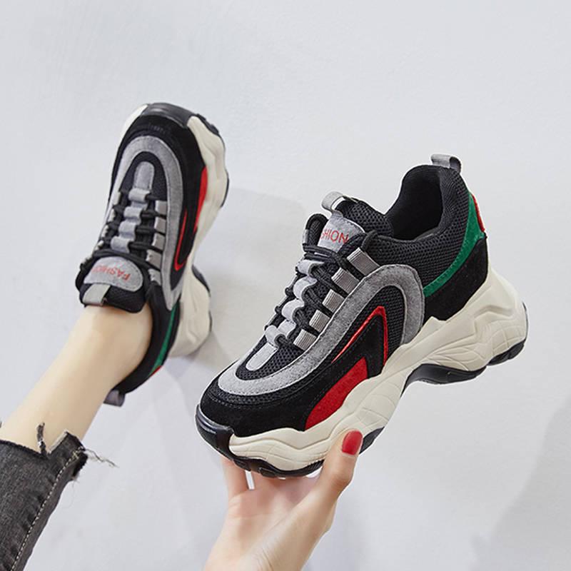 Women Sneakers Fashion Platform Sneakers Ladies Casual Shoes Woman Leather Sports Dad Shoes Female