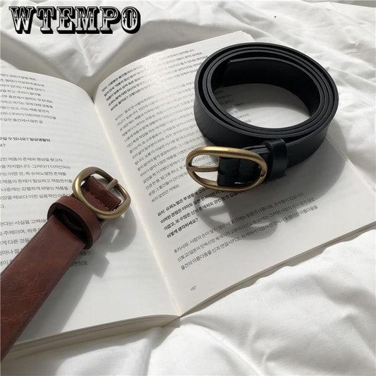 Female Belt Genuine Leather Women Belt Pin Buckle Fashion Leather Strap Belt