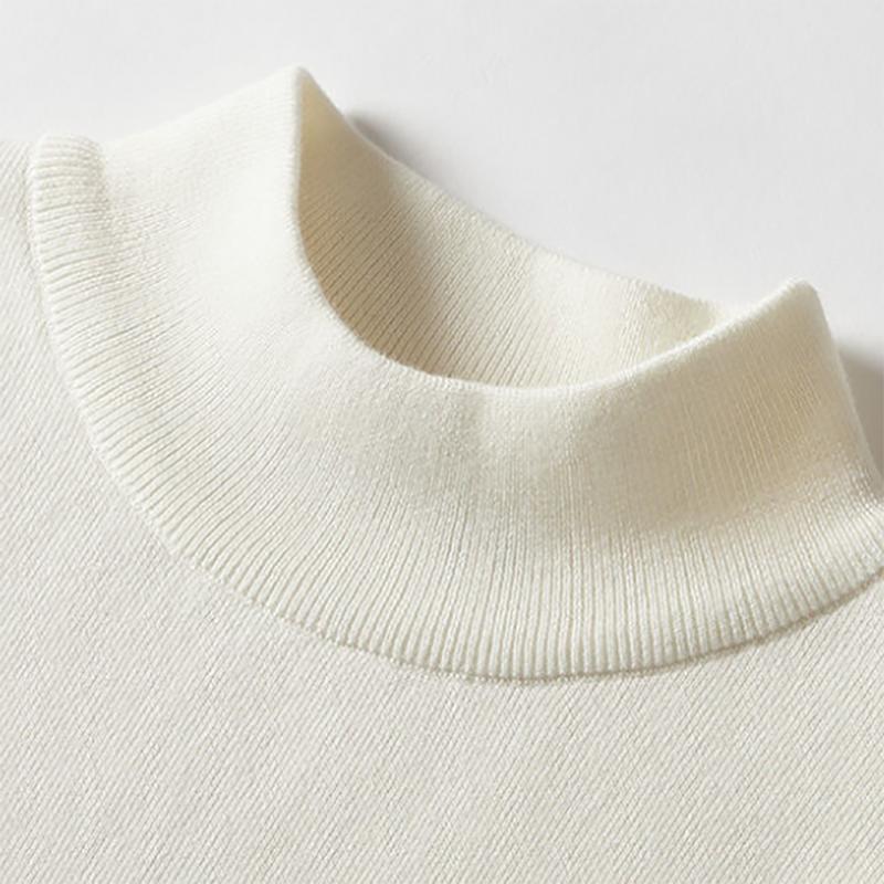 Pure Color Men's Half Turtleneck Sweater Autumn and Winter Trend of Slim Sweater Thickened Middle Collar Sweater