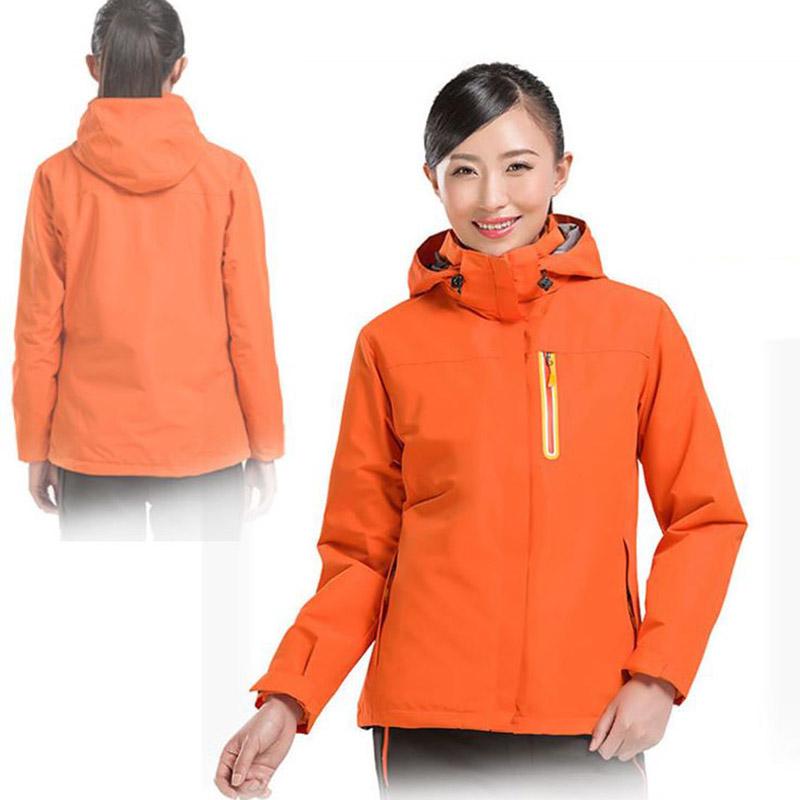 Women's Outdoor Sportswear Solid Color Warm Mountaineering Suit Fleece Liner Two-piece Hooded Soft Shell Riding Warm Jacket
