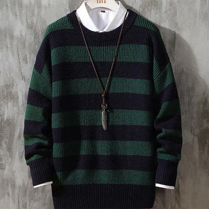 Striped Sweater Men's Autumn Casual All-match Bottoming Sweater Men's Sweatershirts Tide