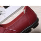 Woman's Flats Shoes Soft Genuine Leather Boat Shoes Solid Color Velcro Retro Comfortable Flat Shoes Lazy Slip on Single Shoe Soft Sole Lightweight