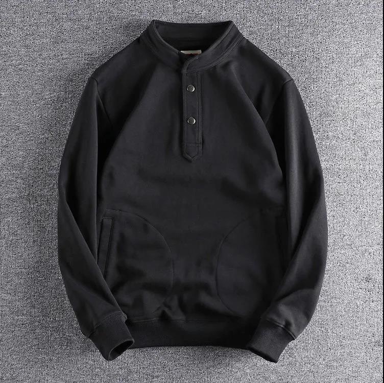 Half-open Stand-collar Pullover Sweater Men's Thick Knitted Terry Casual Warm and Comfortable Jacket