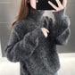 Turtleneck Sweater Women Wear Thick Black Knitted Bottoming Shirt In Autumn and Winter, Casual and Loose Outer Wear