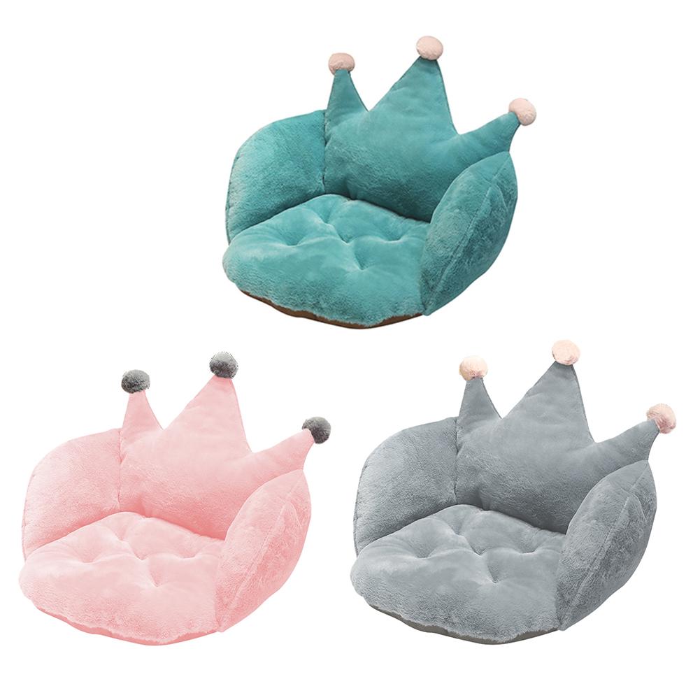 Plush Crown Seat Cushion Chair Pad Fur for Home Office