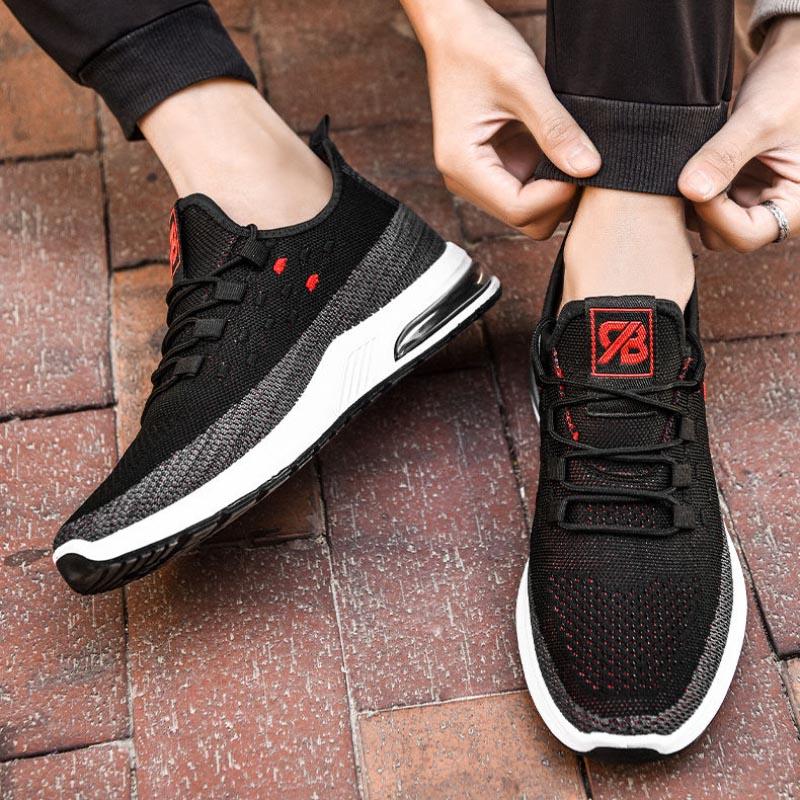 Mesh Fashion Breathable Men Front Tie Shallow Mouth Casual Sports Shoes All-match Casual Shoes Men
