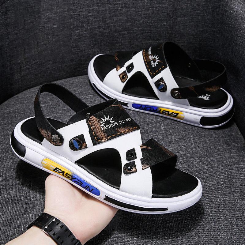 Men's Non-slip Beach Sandals Summer Breathable Personality Dual-use Casual Sports Roman Shoes