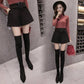 Women Wool Shorts High Waist Wide Leg Shorts Ladies Elegant Woolen Shorts Autumn Winter Bottoms