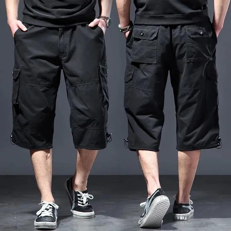 Summer Loose Overalls Men's Sports Shorts Plus Fat Plus Size Casual 7-point Pants Overalls