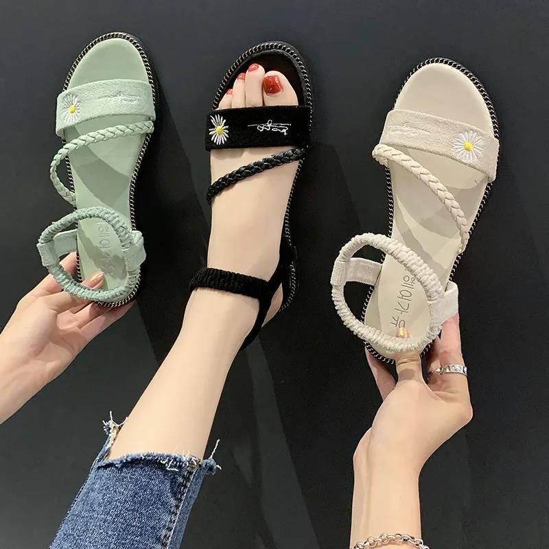 Women Summer Flat Sandals Open-Toed Slides Slippers Candy Color Casual Beach Outdoor Female Ladies Jelly Shoes