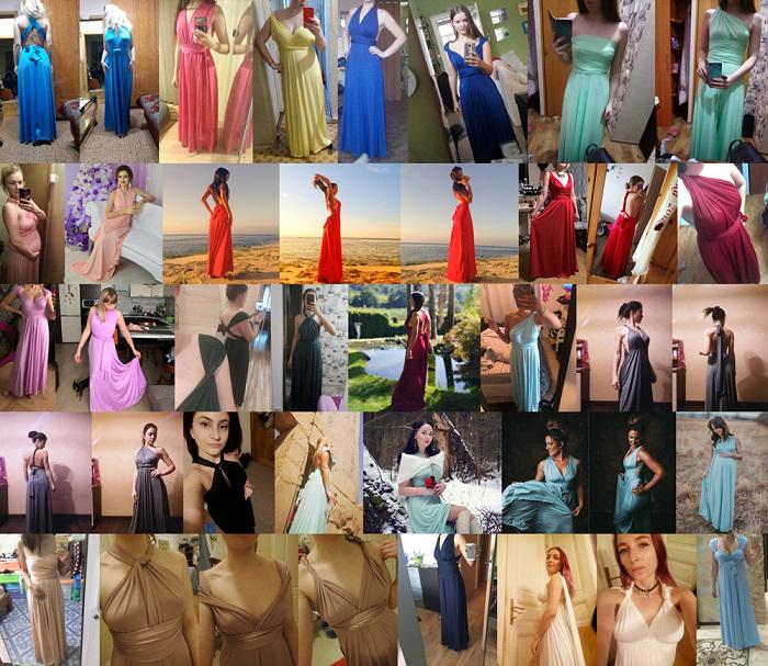 Sexy Women Bandage Long Party Multiway Swing Dress Convertible Infinity Robe Bridesmaids Boho Dress