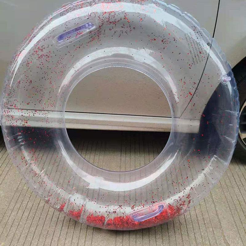 Thickened Inflatable Sequin Transparent Swimming Ring Transparent Sequin Adult Swimming Ring Inflatable Water Lifebuoy