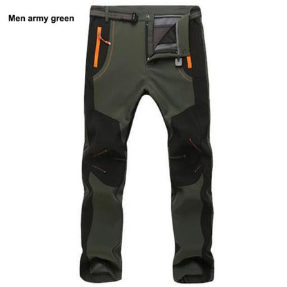 Autumn and Winter Thickened Fleece Pants Men's Outdoor Warmth, Waterproof, Windproof, Breathable Soft Shell Trousers Sports Mountaineering Overalls