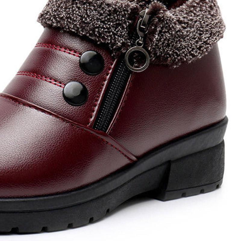 Women Autumn and Winter Cotton Shoes  Fleece Warm Waterproof Non-slip Ladies Cotton Shoes