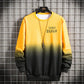 Gradient Sweater Men's Fashion Fat Loose Long Sleeve Round Neck Pullover Plus Fat Plus Size Korean Printed Sweatshirts
