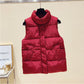 Vest Women's Spring and Autumn Style Down Cotton Warm Large Size Slim Fit All-match Outer Wear